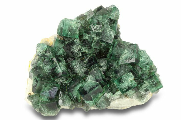 Fluorescent Green Fluorite on Quartz - Diana Maria Mine, England #301733